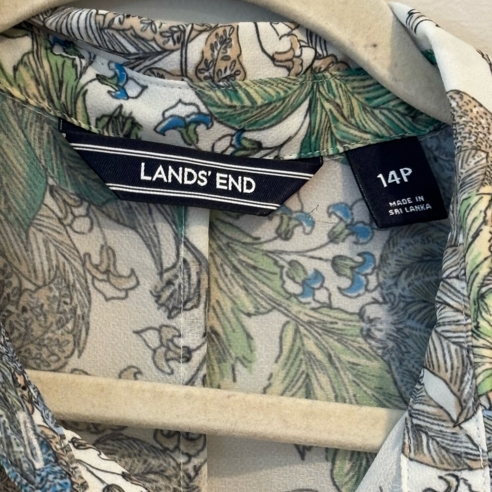 Lands' End Blue and Green Floral Maxi Kentucky derby dress - Picture 5 of 7